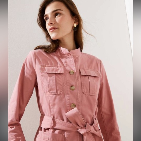 LOFT Tie Waist Utility Jacket 100% Cotton - Picture 6 of 6